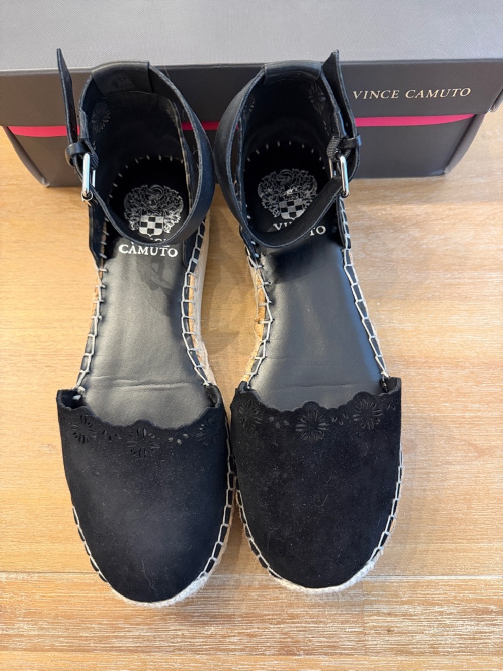 Size 8.5 Vince Camuto Black Espadrille Sandals - Picture 2 of 7